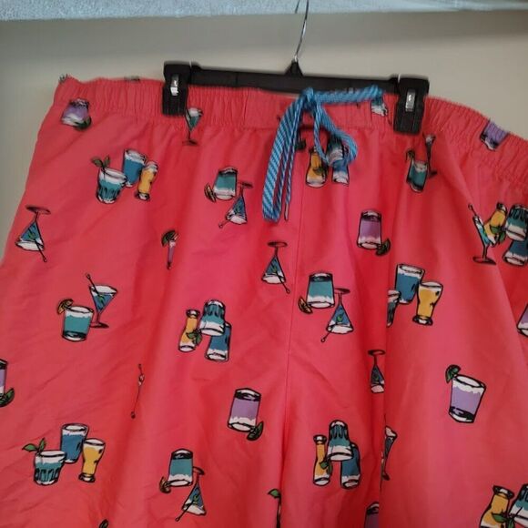 New True Nation Orange Cocktail Print Swim Shorts Size Men's 4XL - Picture 2 of 2